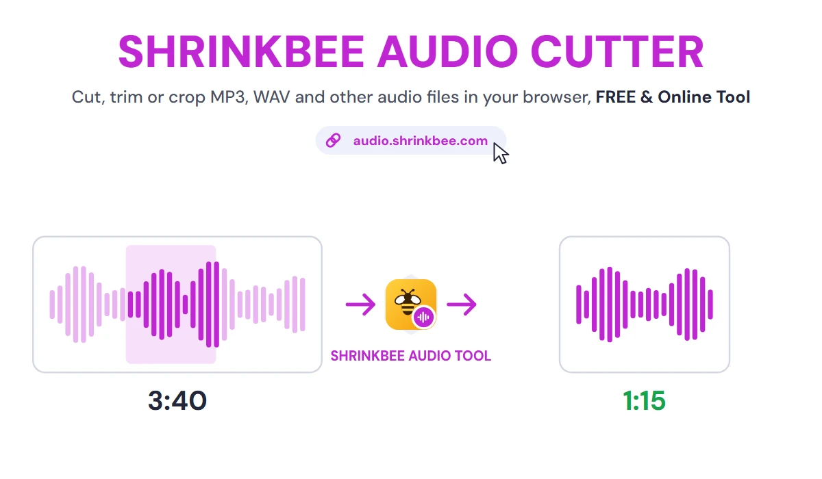 Online Audio Cutter with ShrinkBee