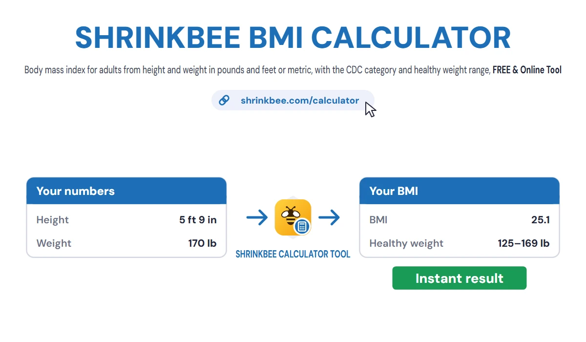 BMI Calculator (Body Mass Index) with ShrinkBee