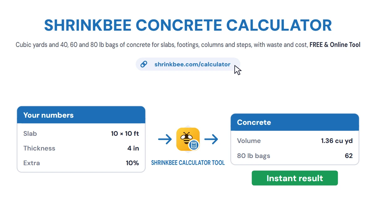Concrete Calculator with ShrinkBee