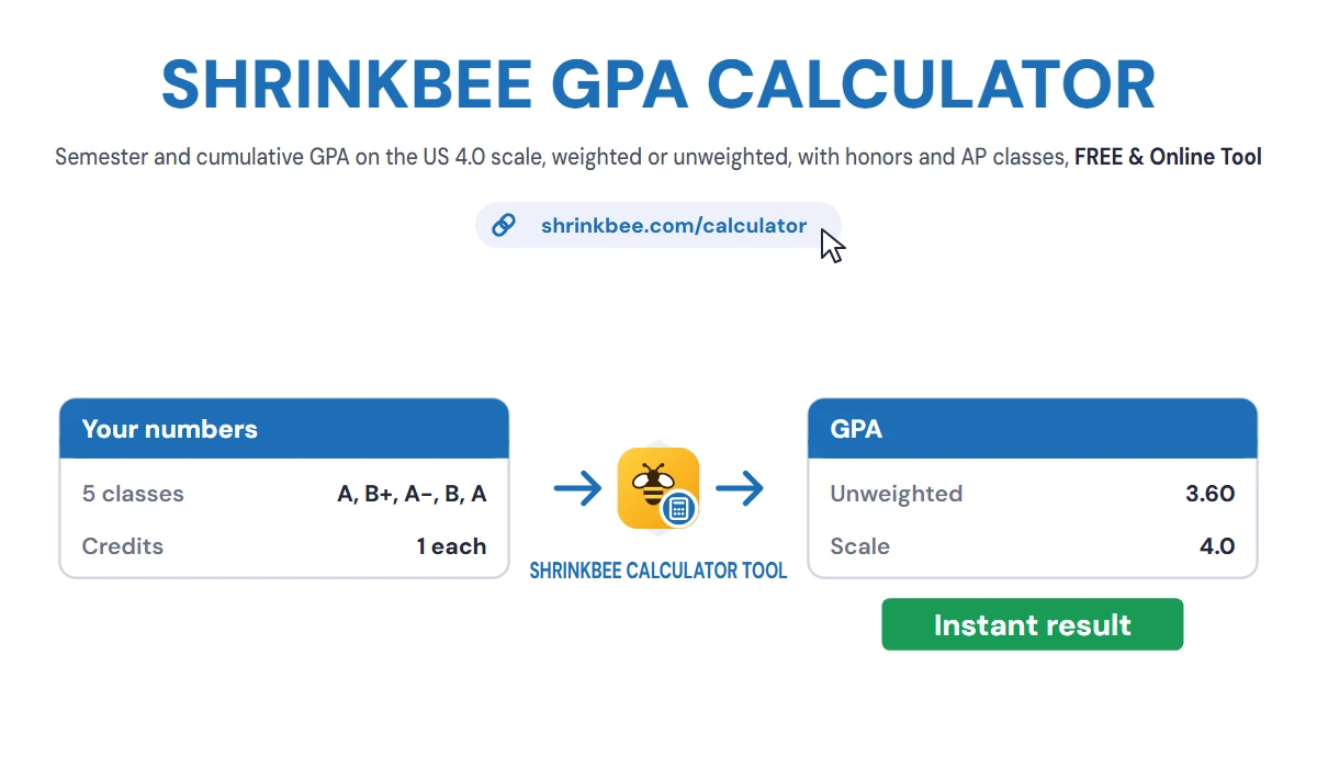 GPA Calculator with ShrinkBee