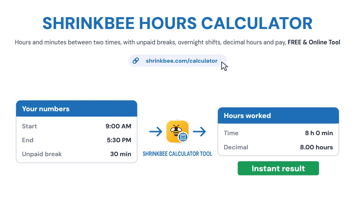 Hours Calculator with ShrinkBee