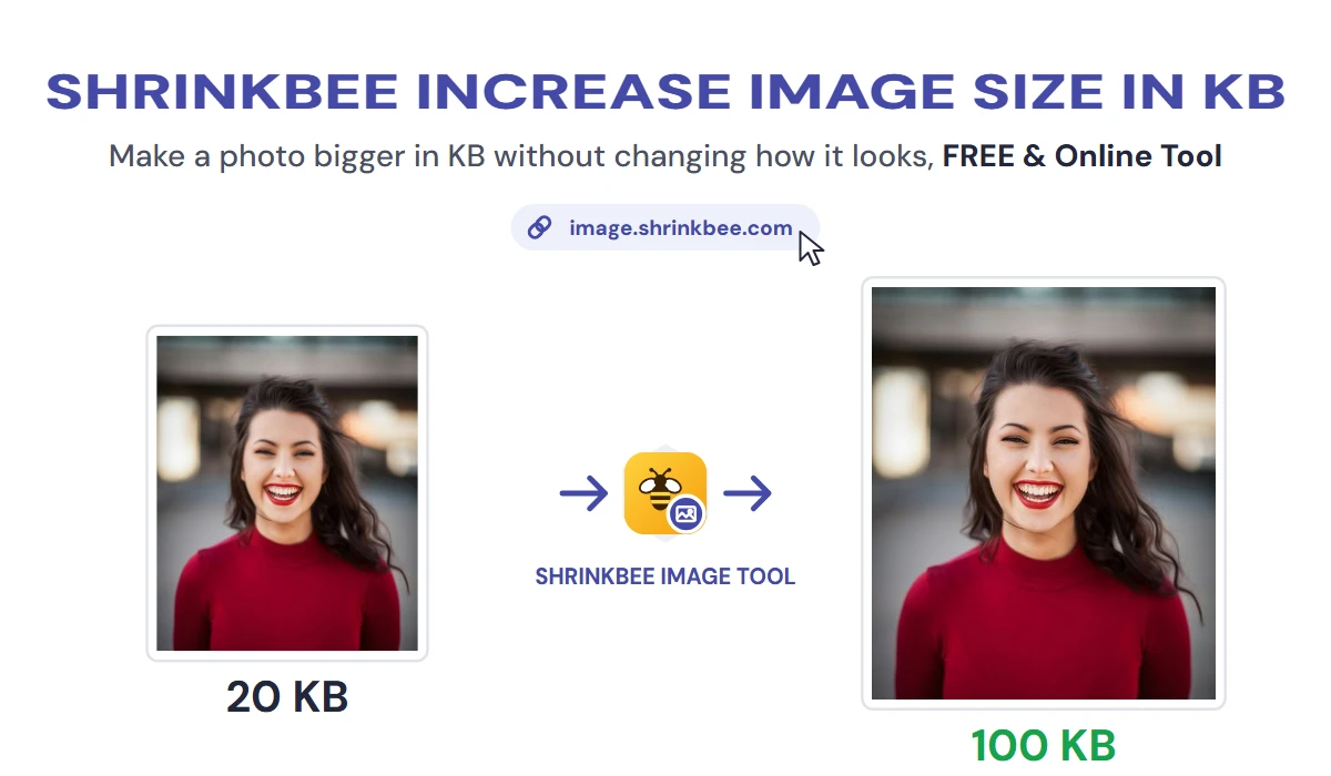 Increase Image Size in KB with ShrinkBee