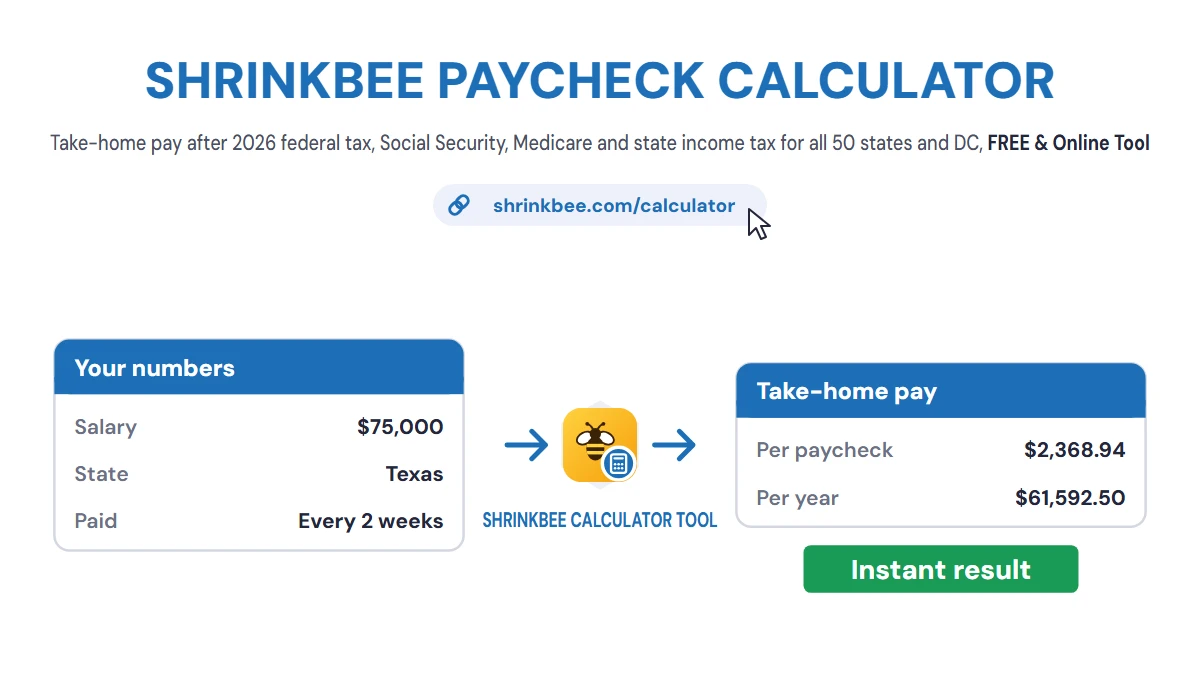 Paycheck Calculator 2026 (Take-Home Pay) with ShrinkBee