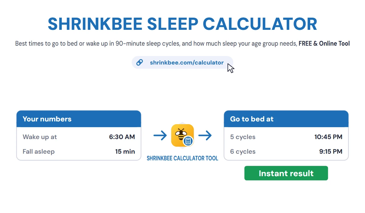 Sleep Calculator with ShrinkBee
