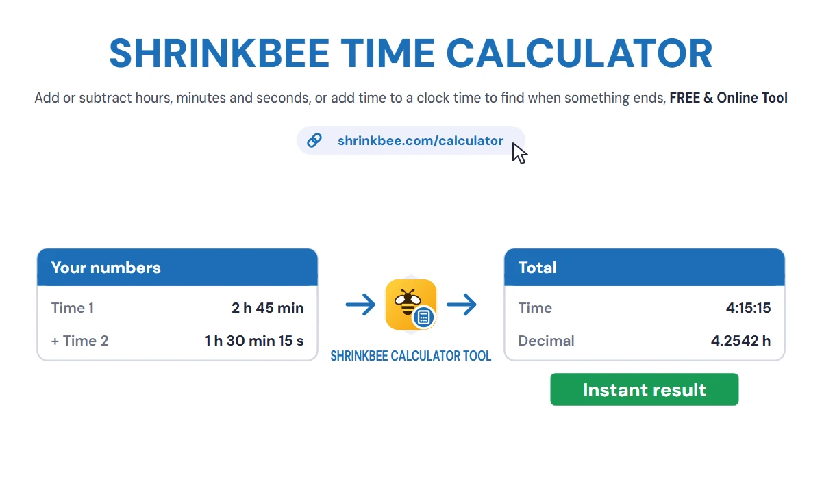 Time Calculator with ShrinkBee